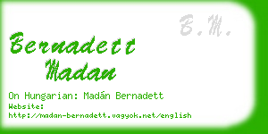 bernadett madan business card